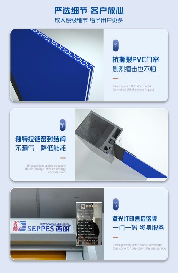 拉鏈快速門細節